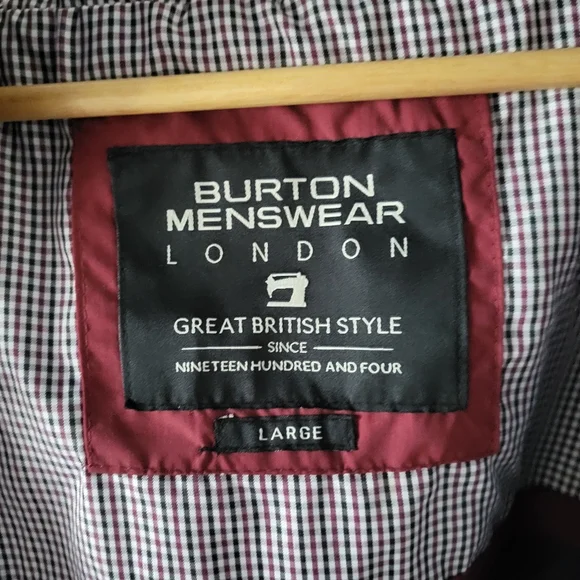 🌟Host Pick🌟 Men's Large Windbreaker in Burgundy Navy and Grey Burton Menswear - Picture 7 of 7